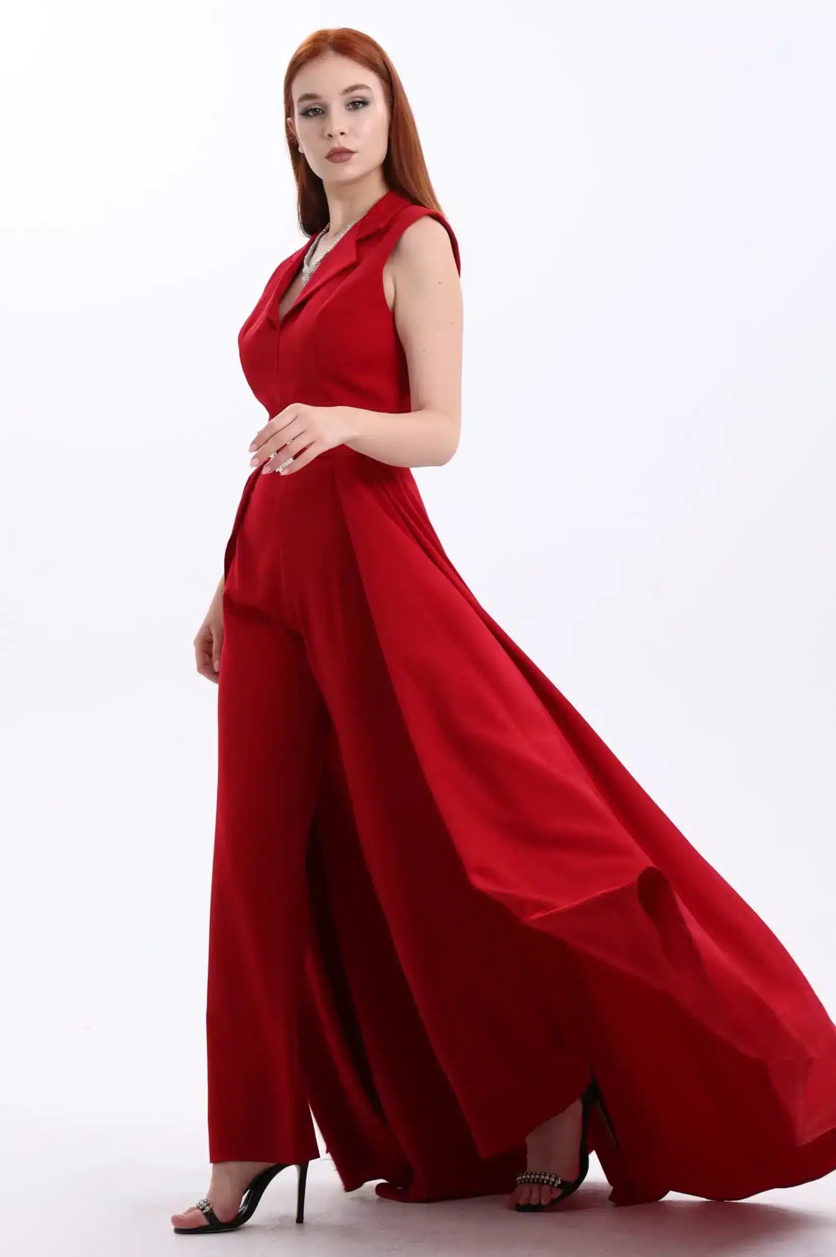 Blazer Neck Crepe Jumpsuit