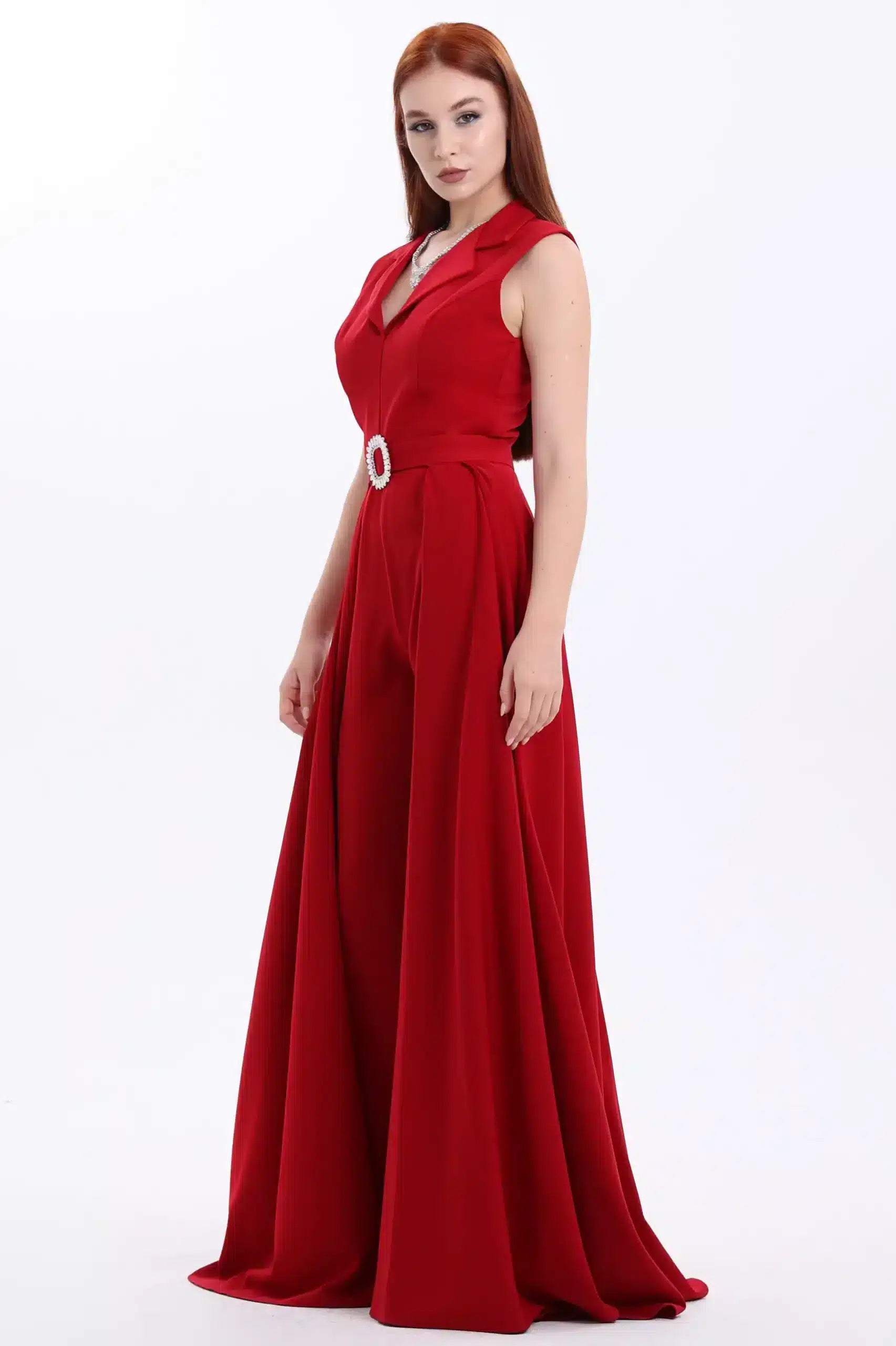 Blazer Neck Crepe Jumpsuit