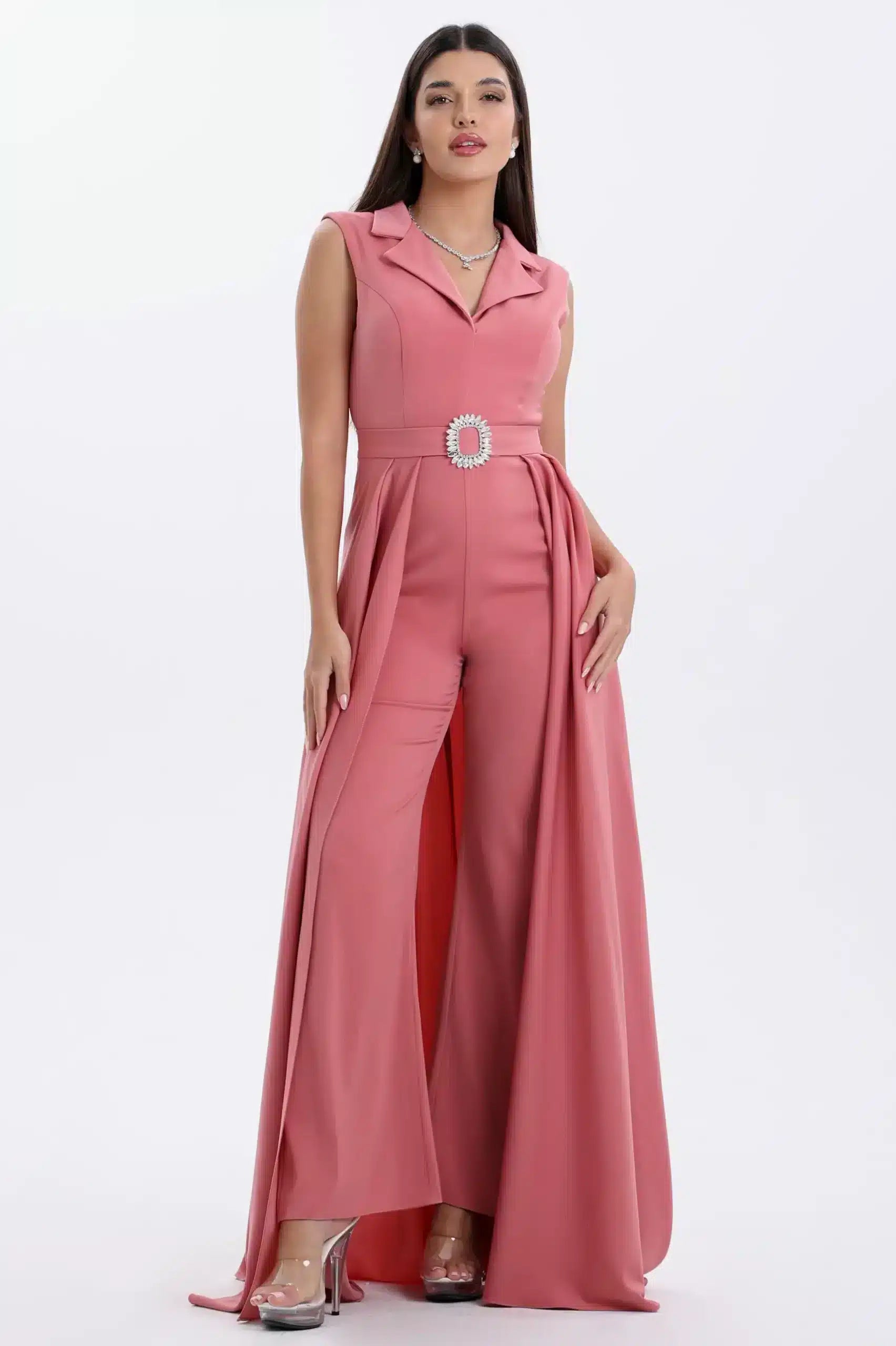 Blazer Neck Crepe Jumpsuit
