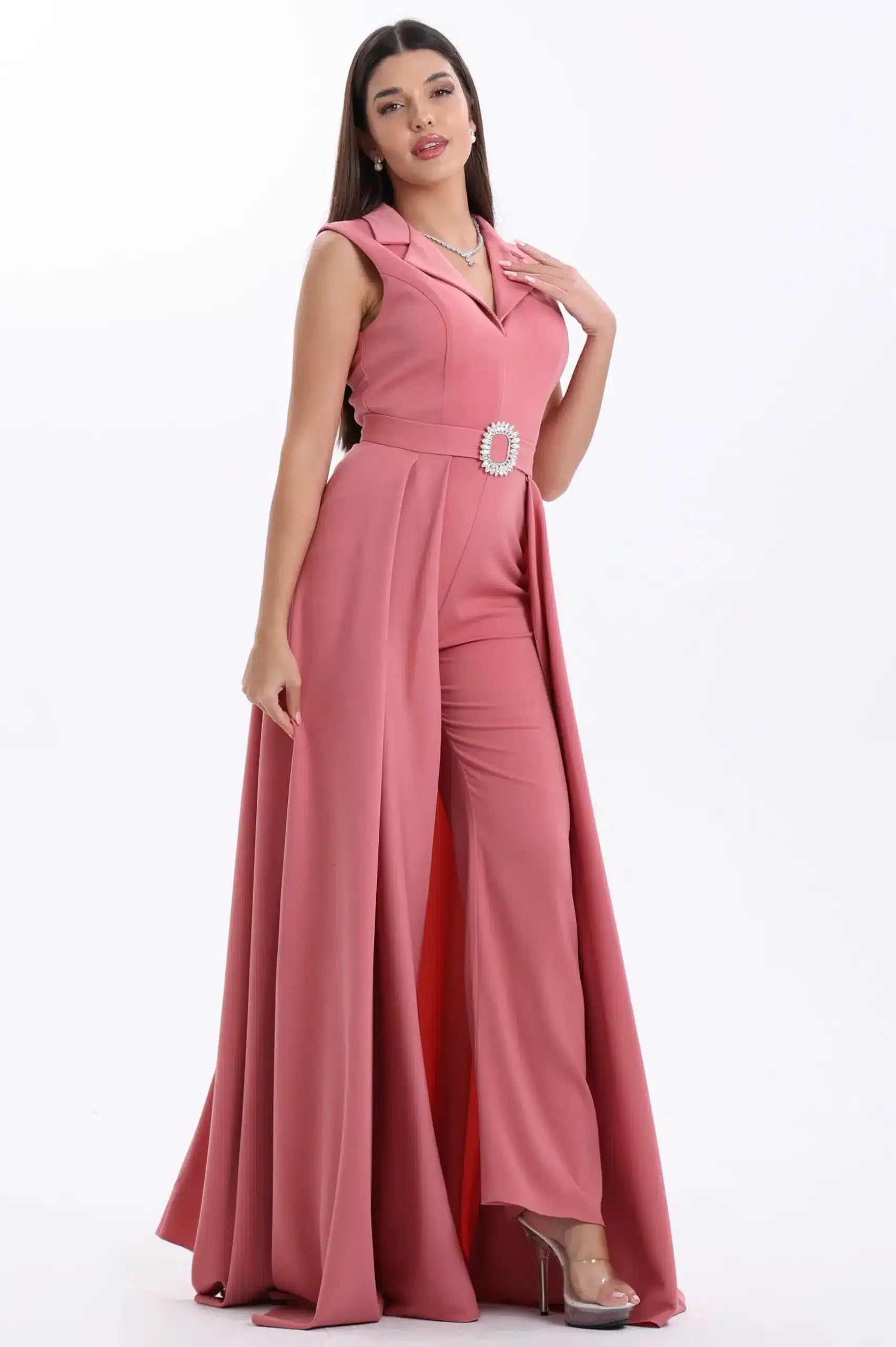 Blazer Neck Crepe Jumpsuit