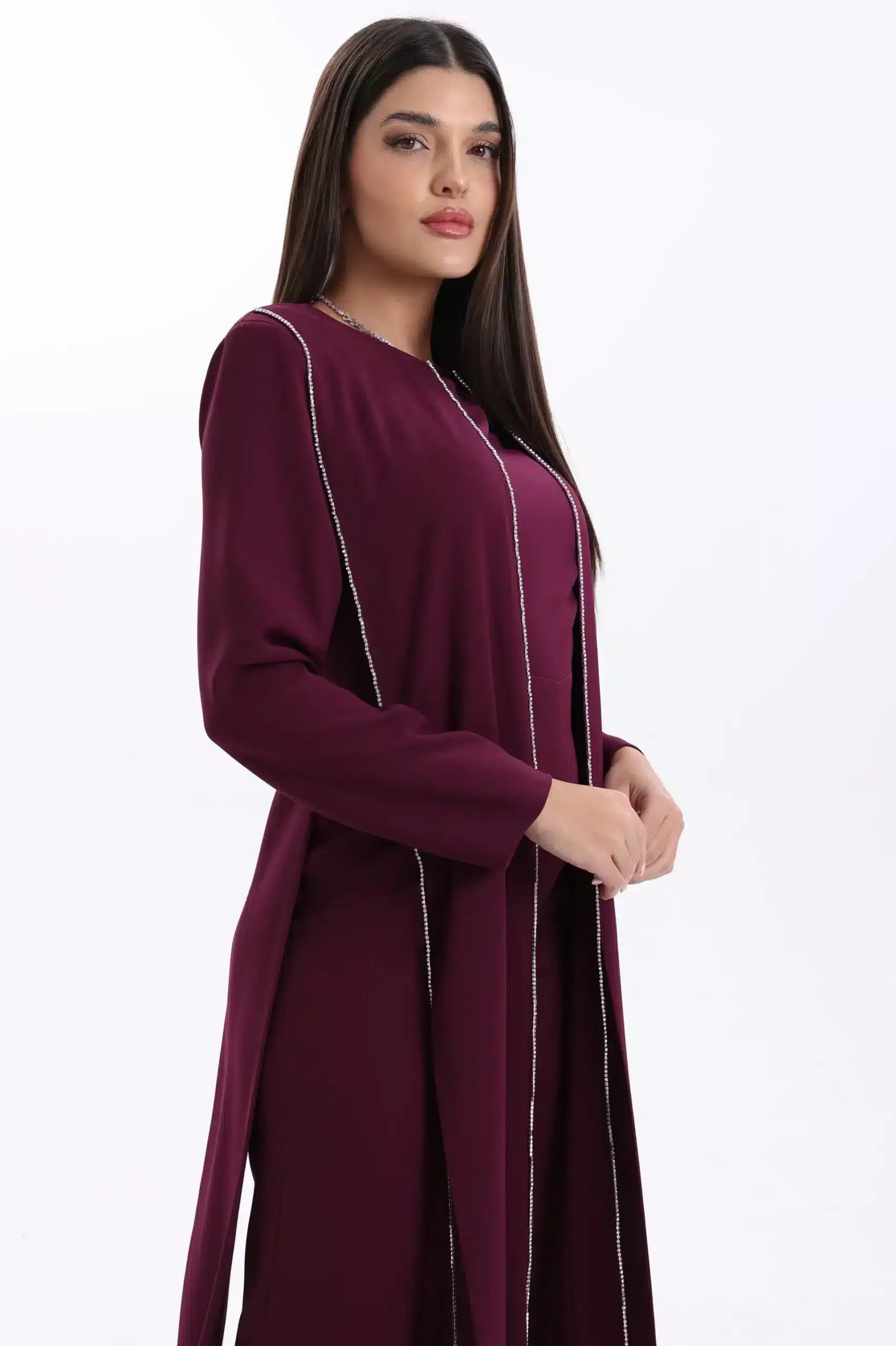 Round Neck Fringe Details Crepe Jumpsuit