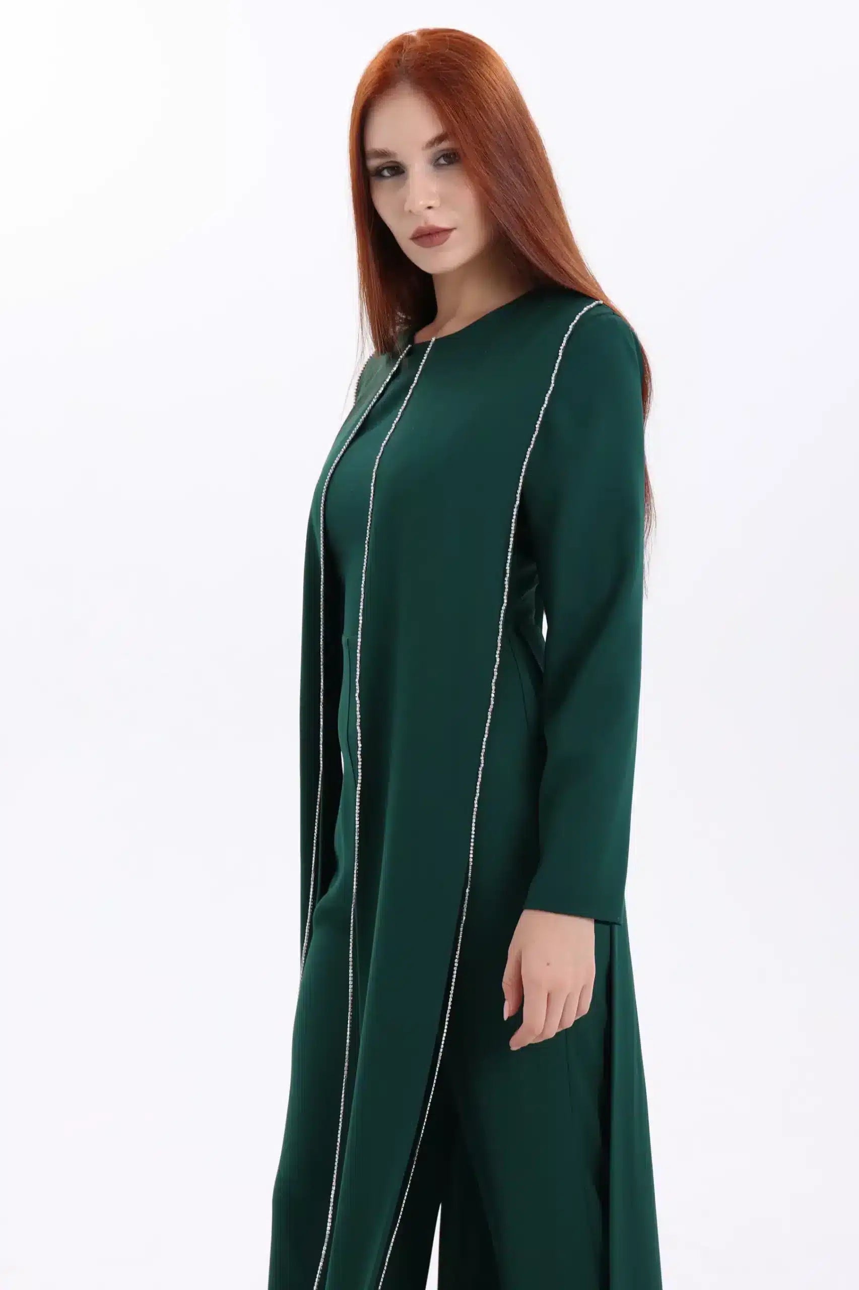 Round Neck Fringe Details Crepe Jumpsuit