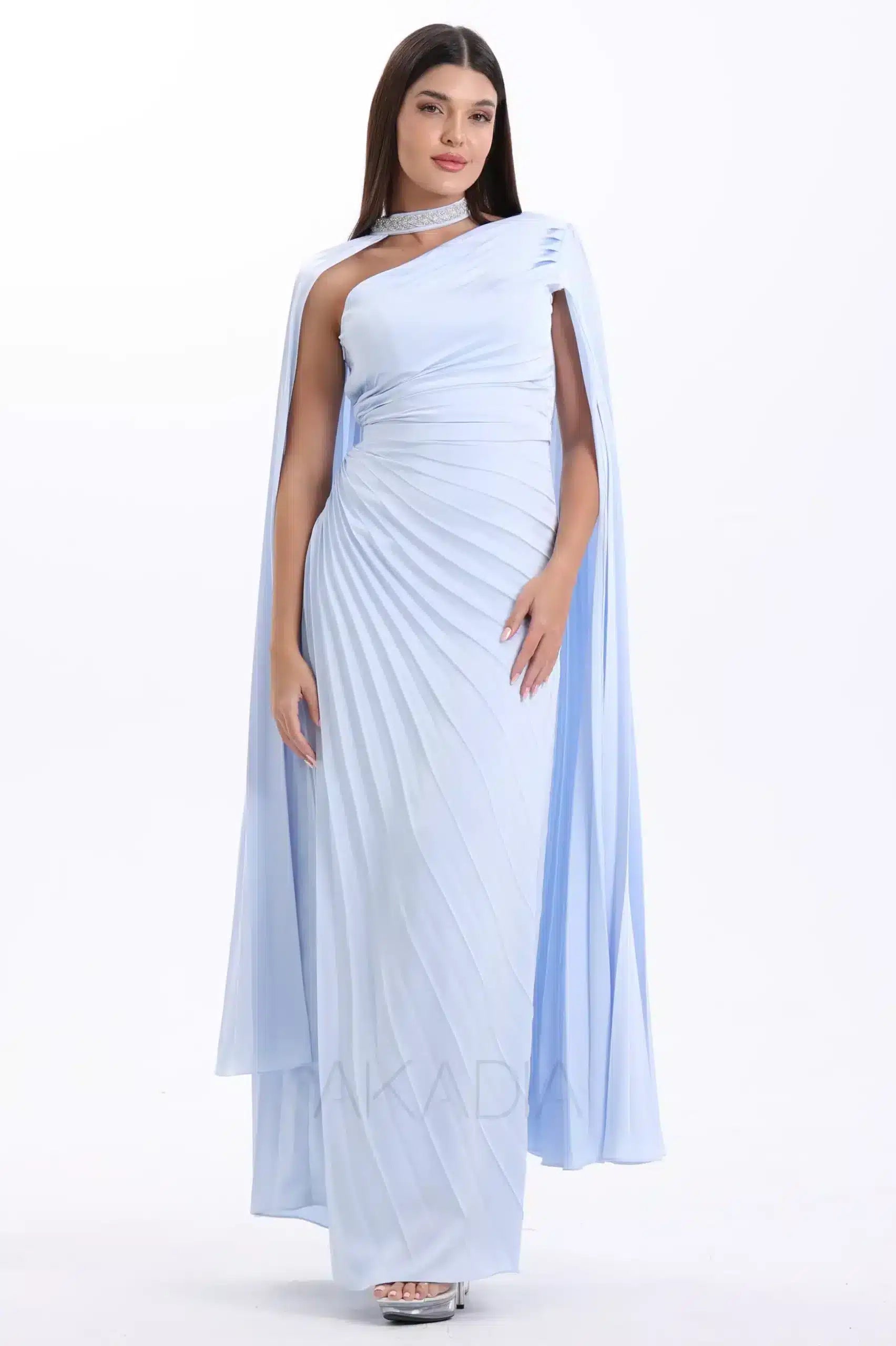 Flute Sleeve Plisse Dress