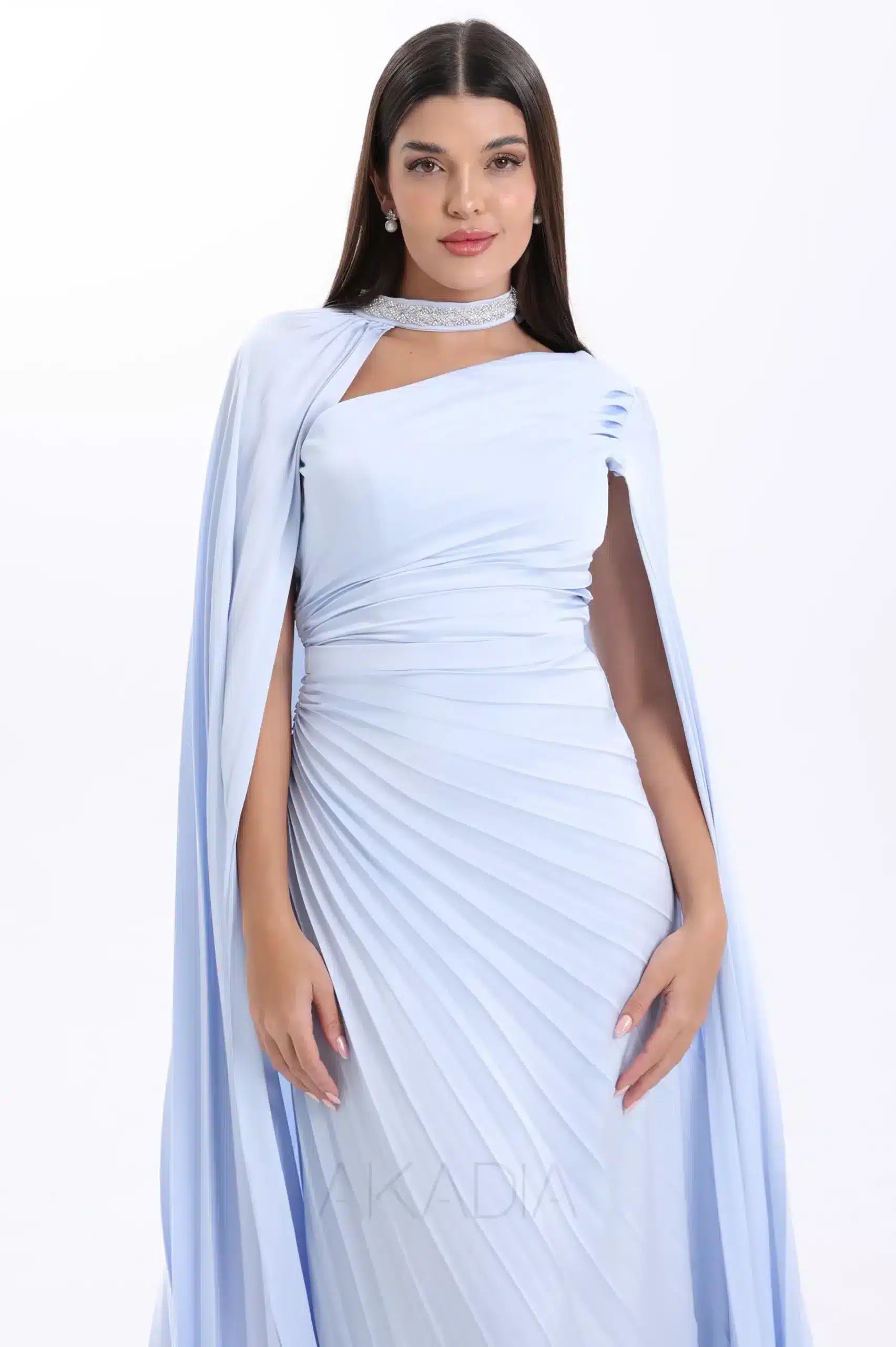 Flute Sleeve Plisse Dress