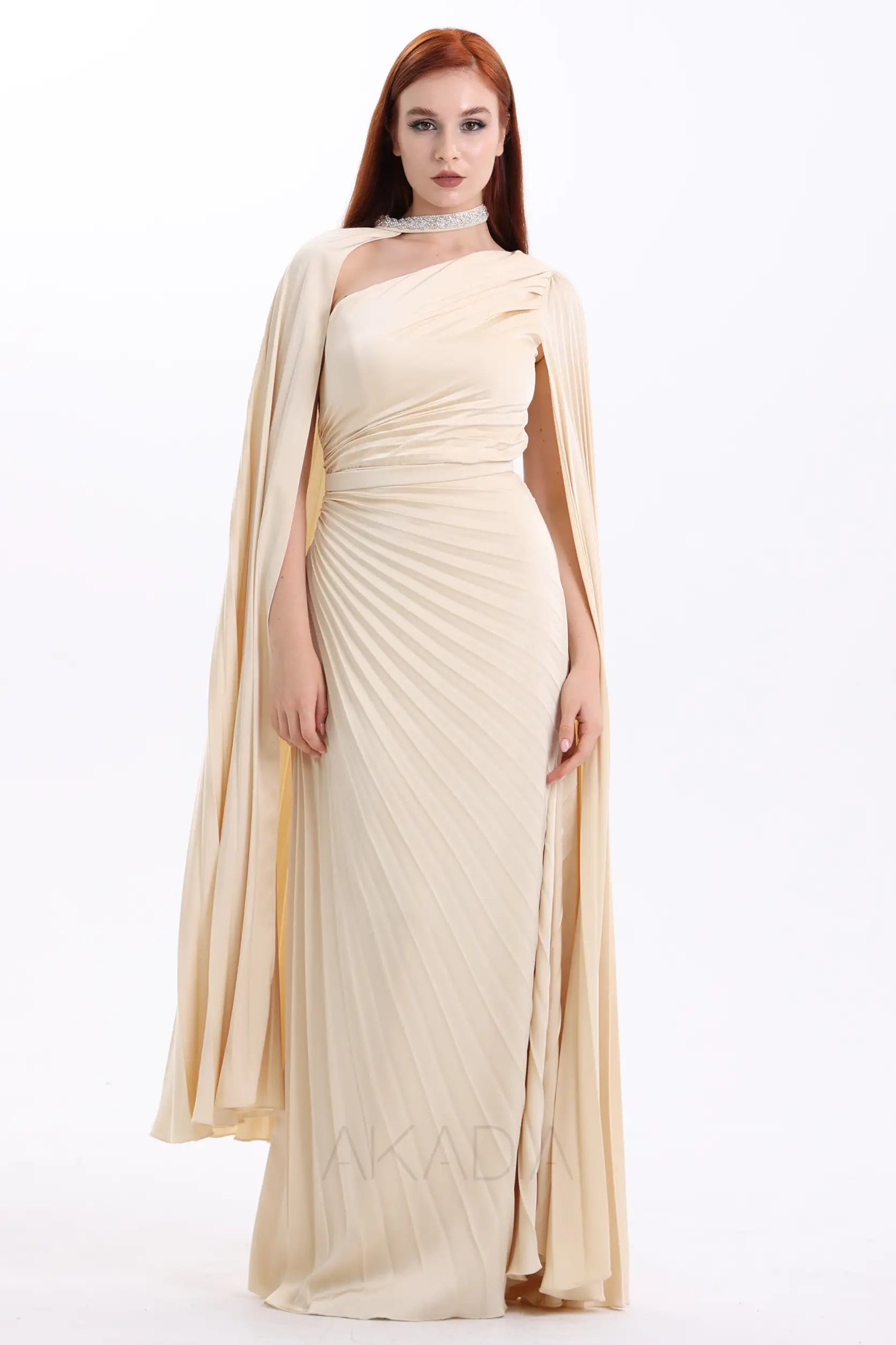 Flute Sleeve Plisse Dress