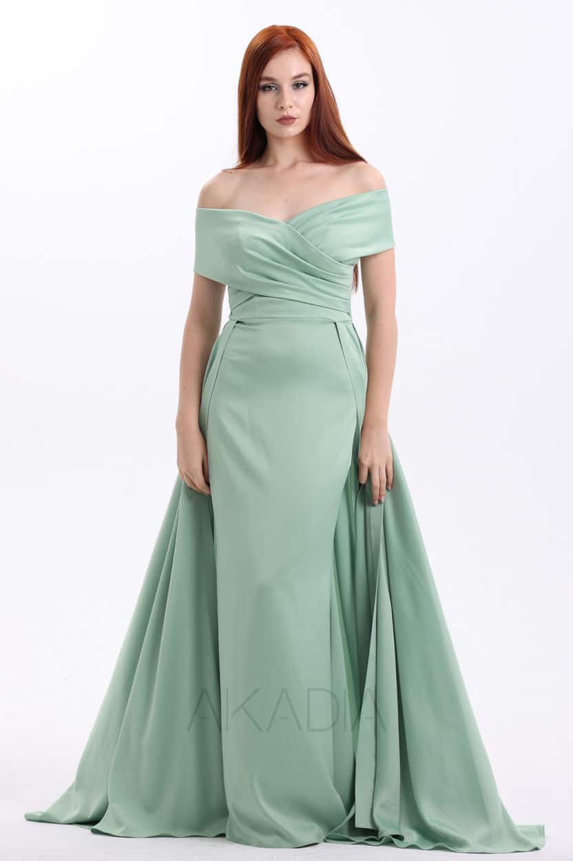 Wrap Shoulder Satin Dress