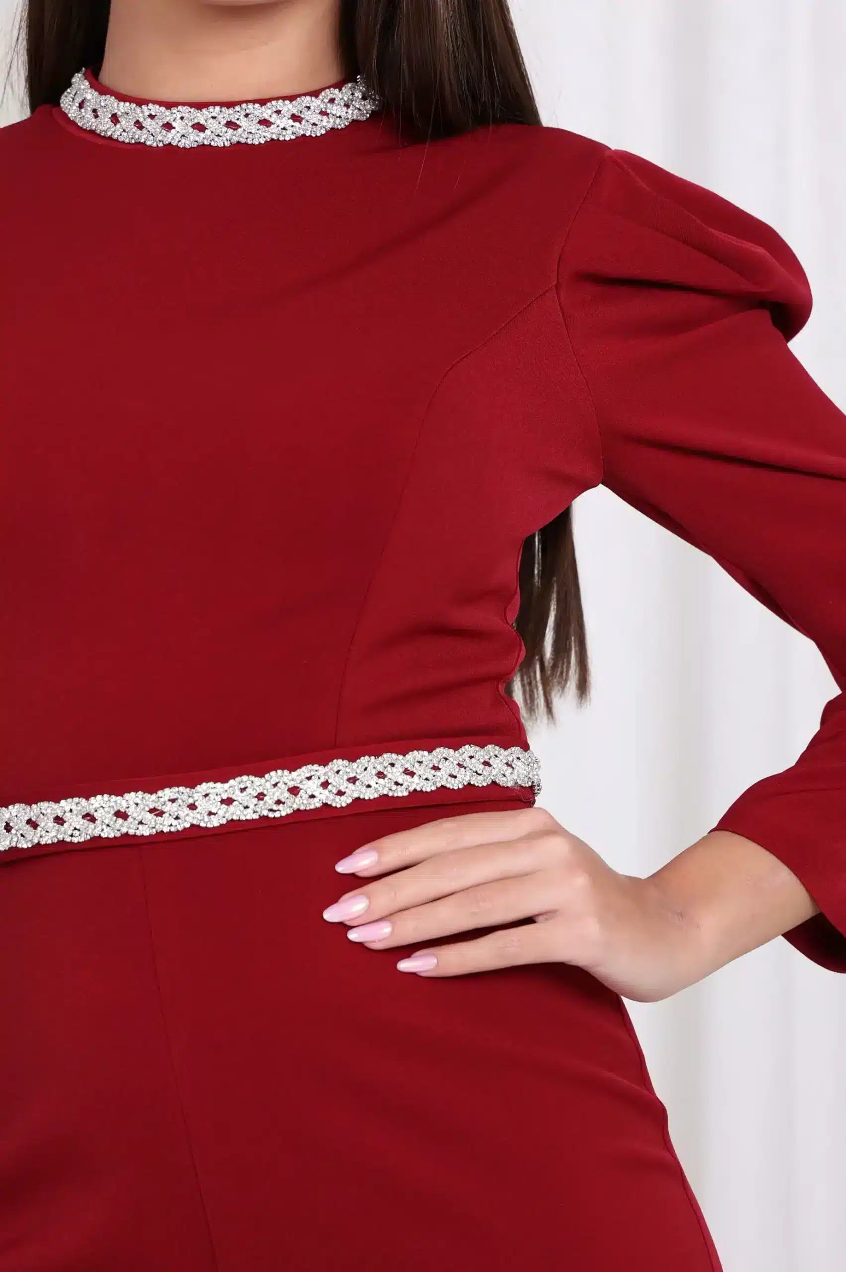 Pleated Shoulder Crepe Jumpsuit