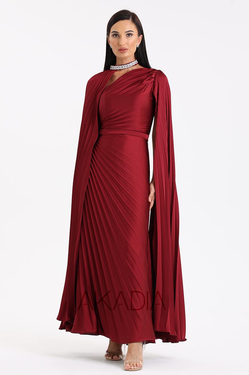 Flute Sleeve Plisse Dress