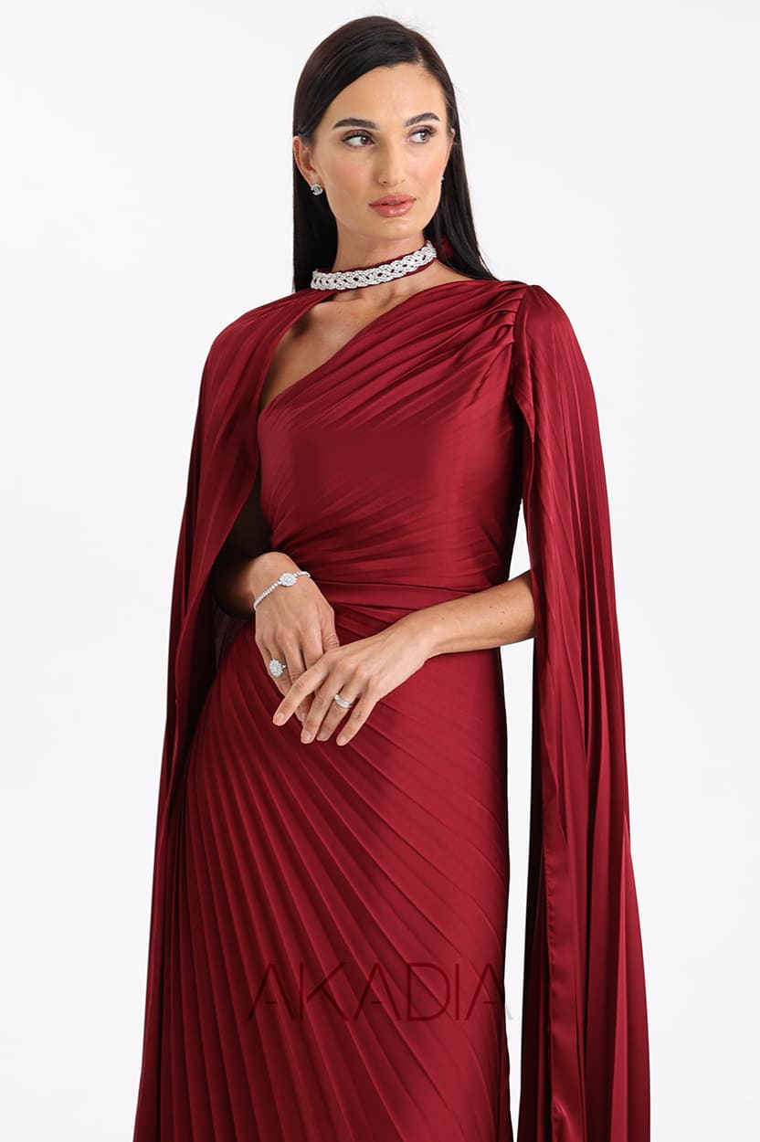 Flute Sleeve Plisse Dress