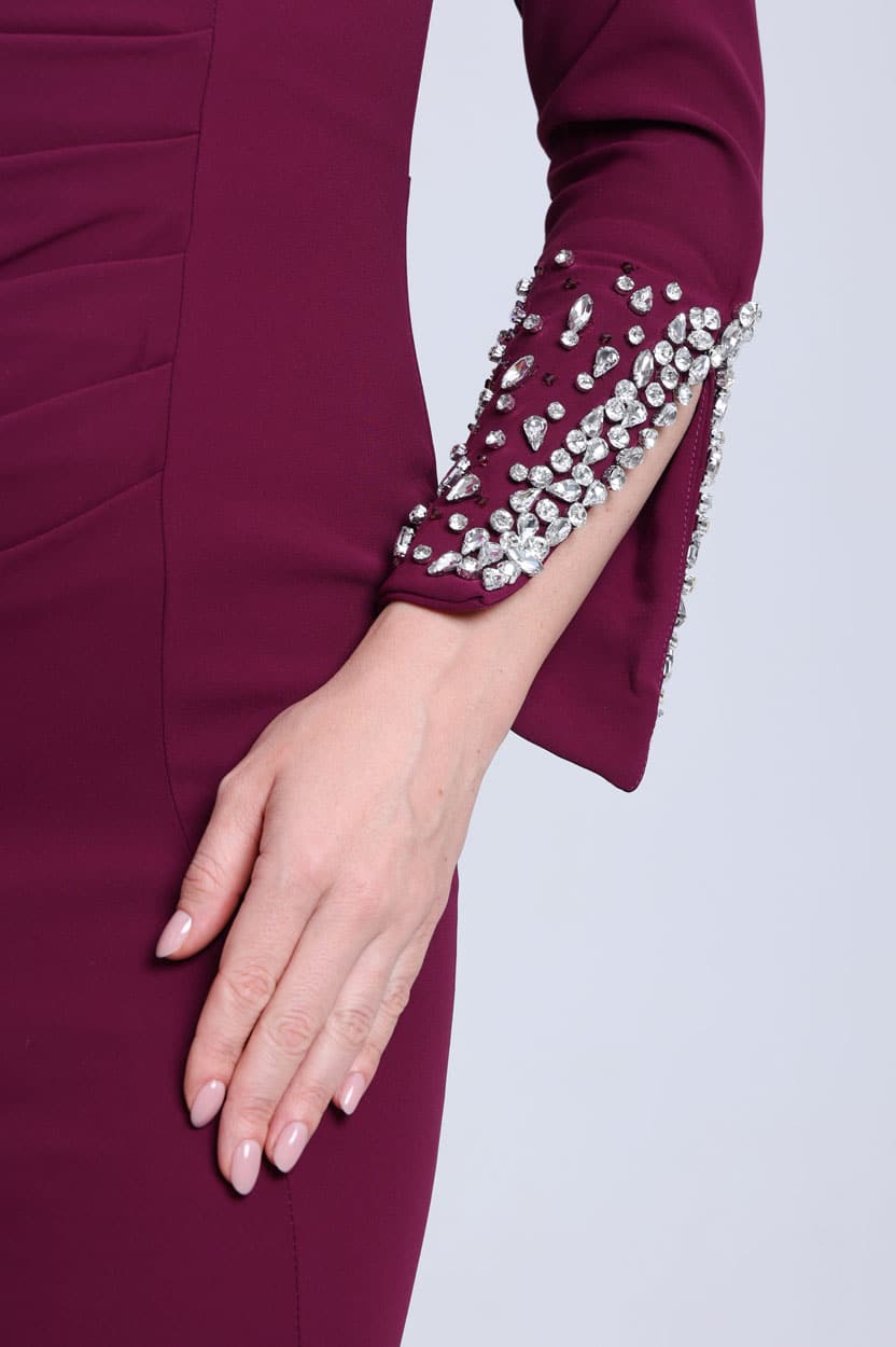 Scattered Crystal Neck Dress