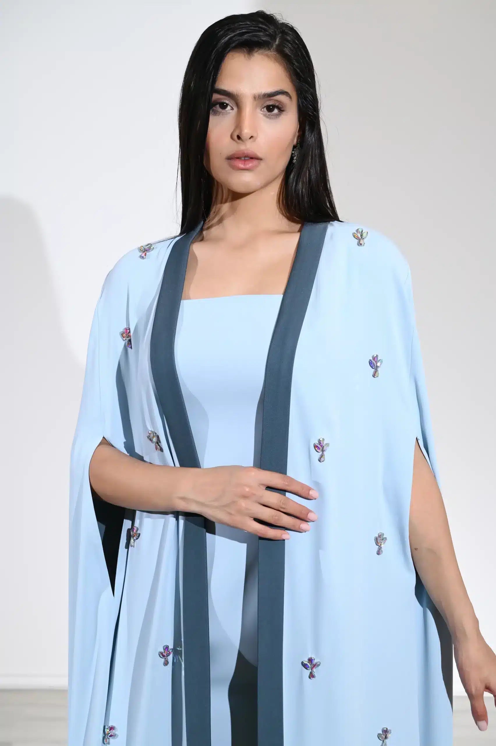 2Tone Abaya Crepe Dress