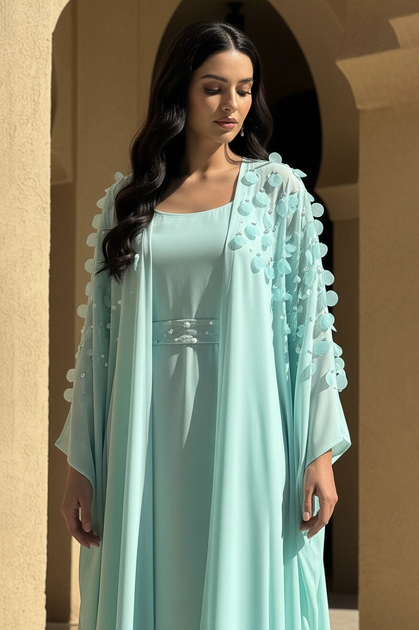 2 PCS Chiffon Jalabiya Set