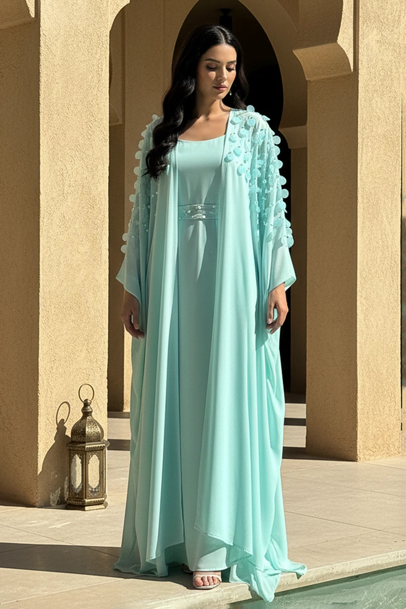 2 PCS Chiffon Jalabiya Set