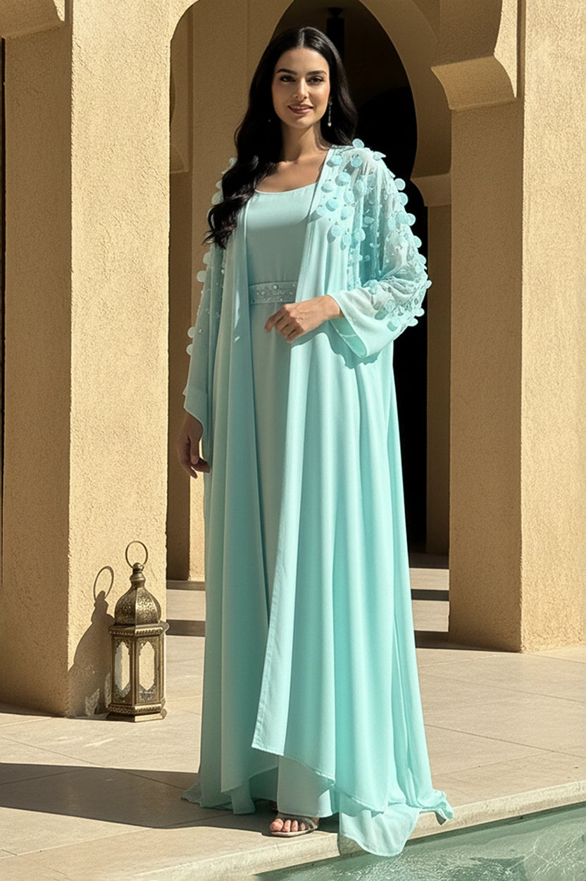 2 PCS Chiffon Jalabiya Set