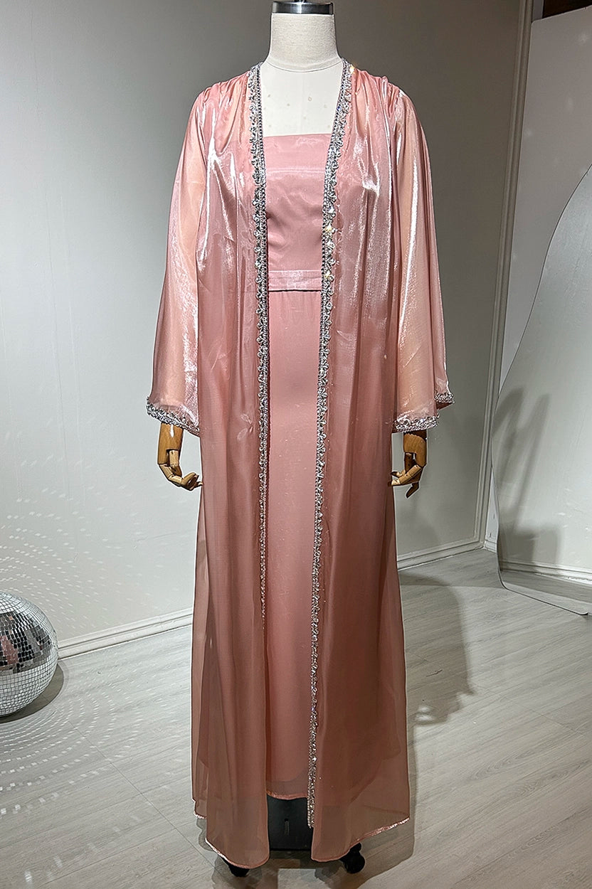 2 PCS Laced Organza Jalabiya Set