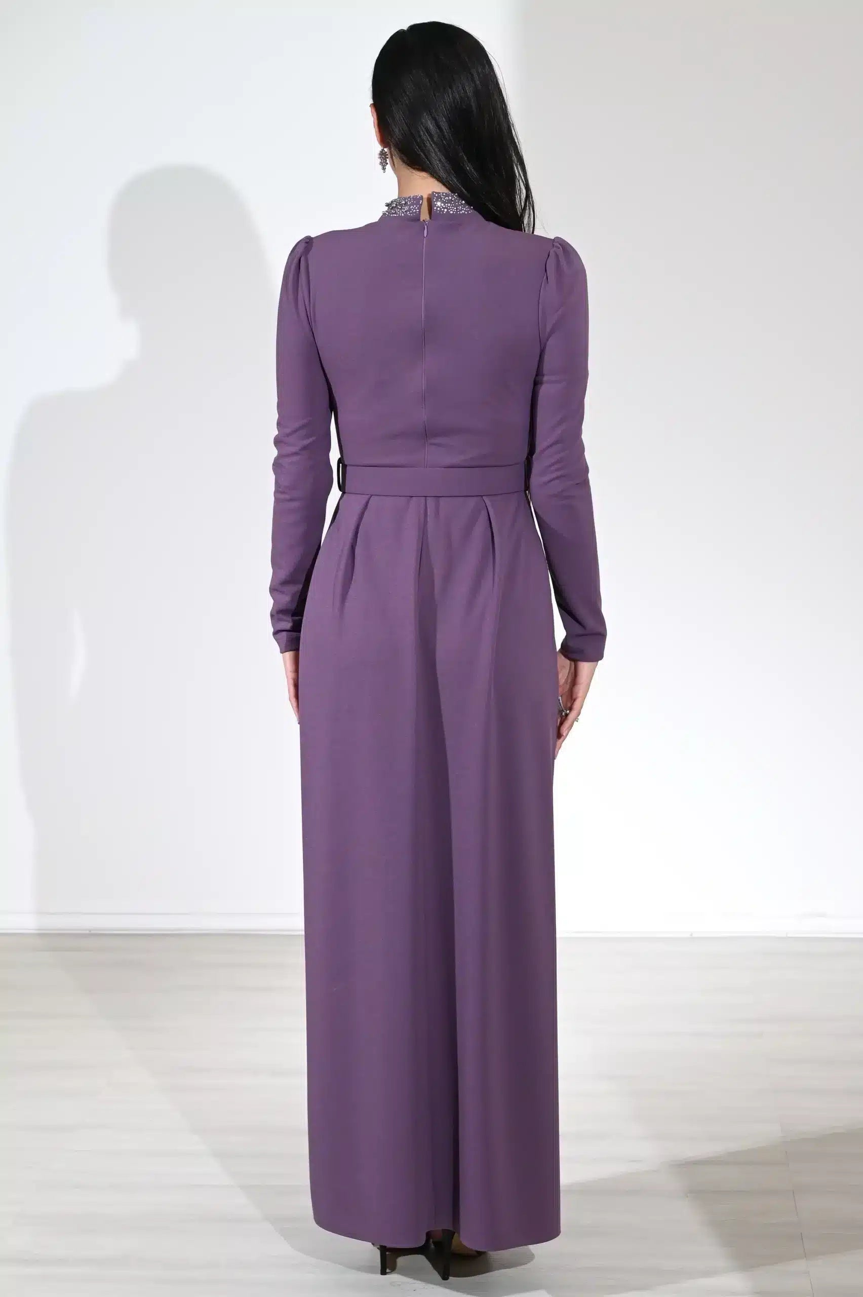 Cape Crepe Beaded Jumpsuit