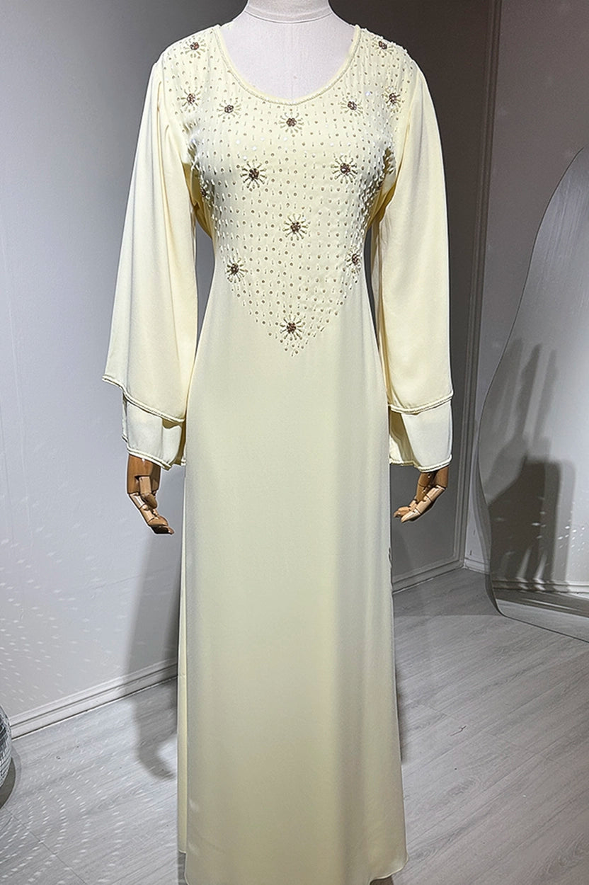 Beaded Bust U-Neck Jalabiya