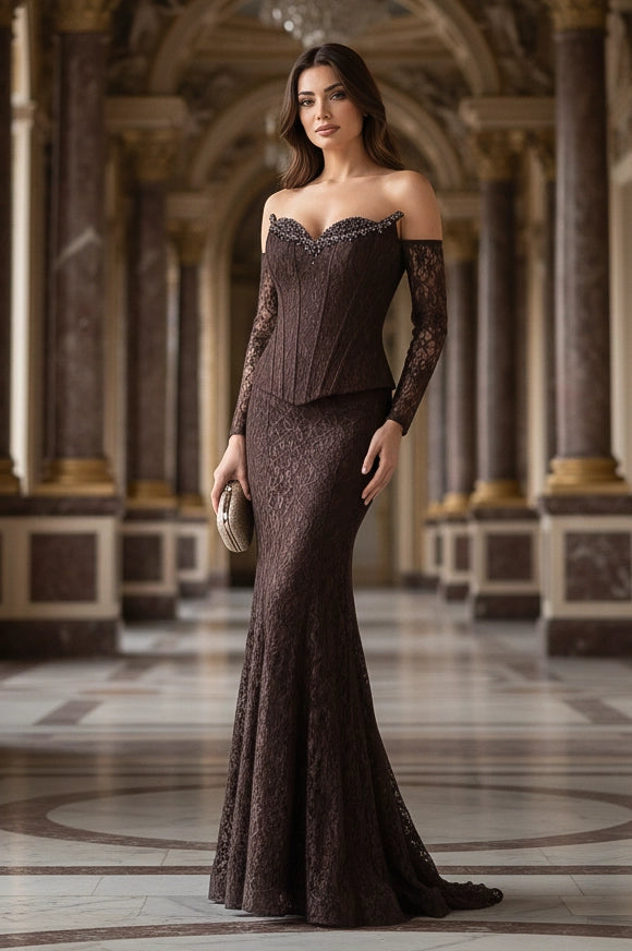 Beaded Bustline Corset Dantel Dress Akadia fashion Beaded Bustline Corset Dantel Dress Akadia fashion