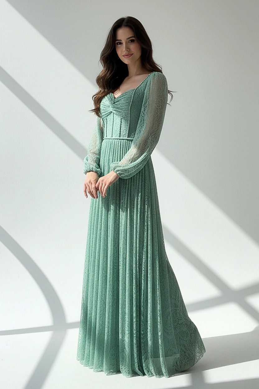 Beaded Infinity Bust Dantel Dress