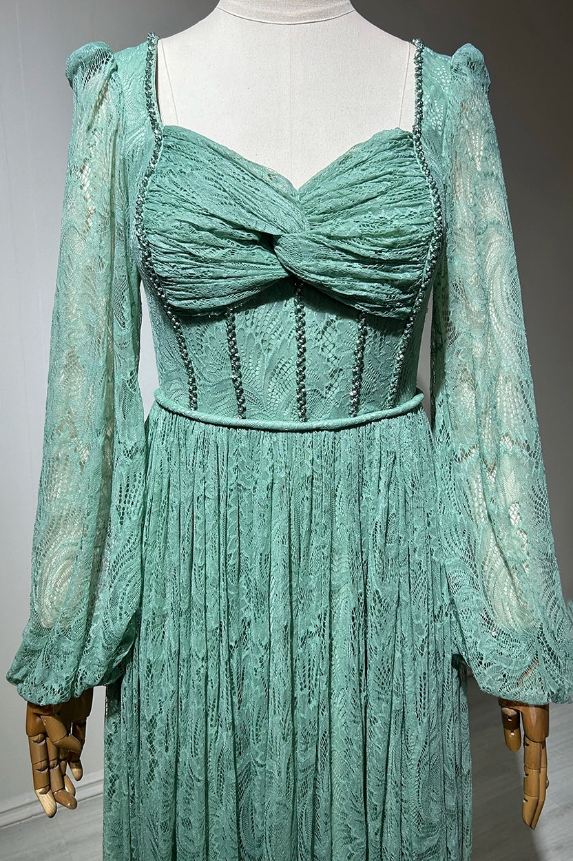 Beaded Infinity Bust Dantel Dress