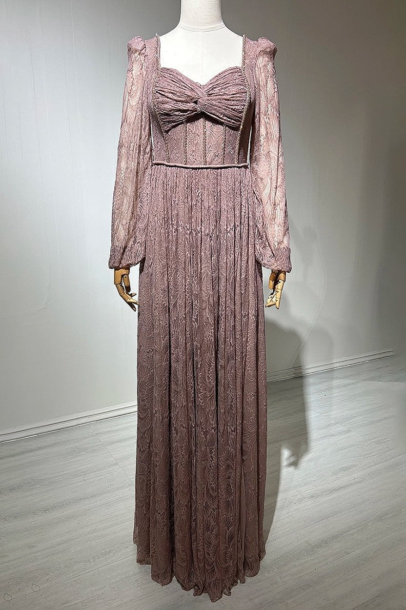 Beaded Infinity Bust Dantel Dress