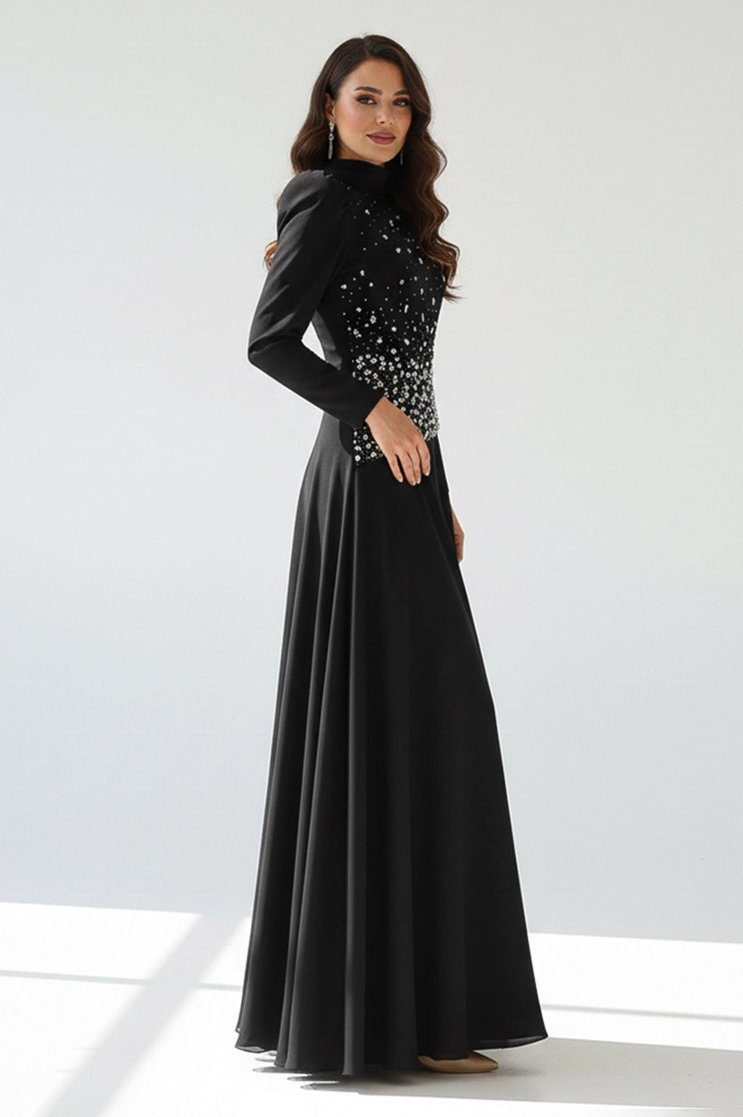 Beaded Top Chiffon Skirt Set