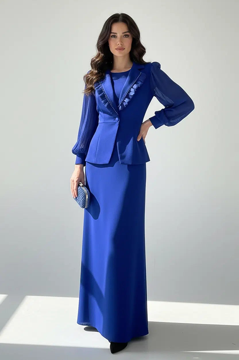 Blazer Set Lame Crepe Cress