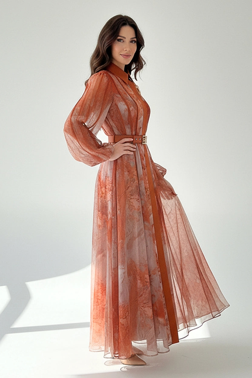 Blazer Neck Chiffon Dress