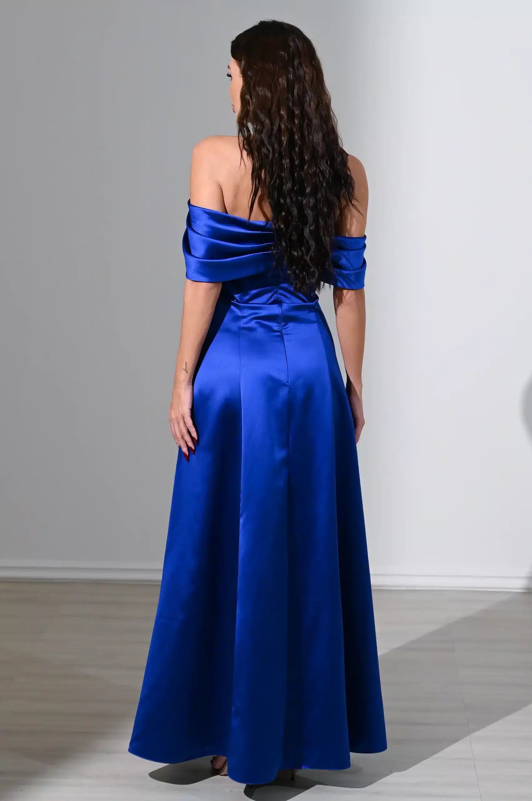 Off Shoulder Embellished A-Line Dress
