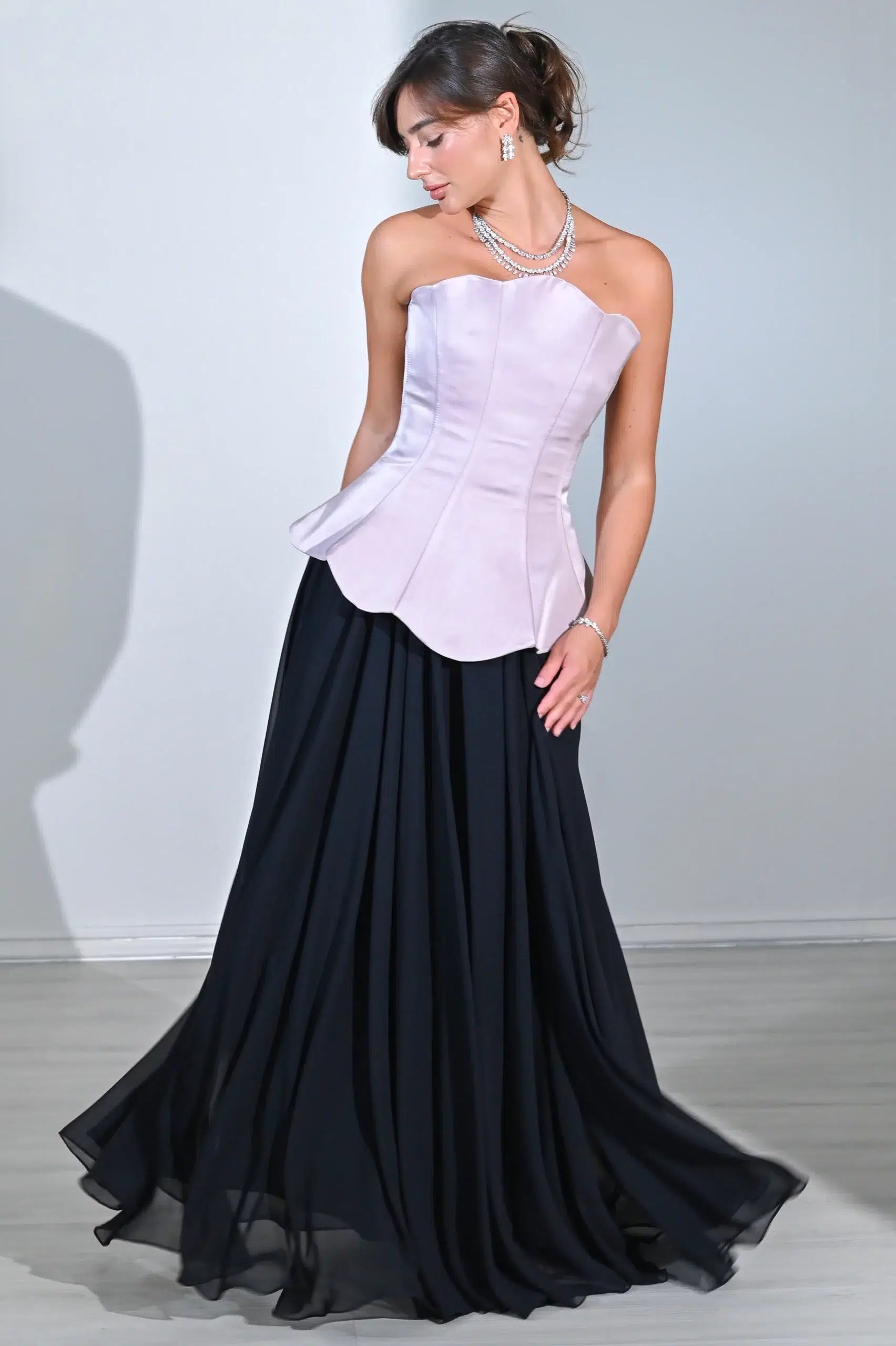 Corset Top Chiffon Dress