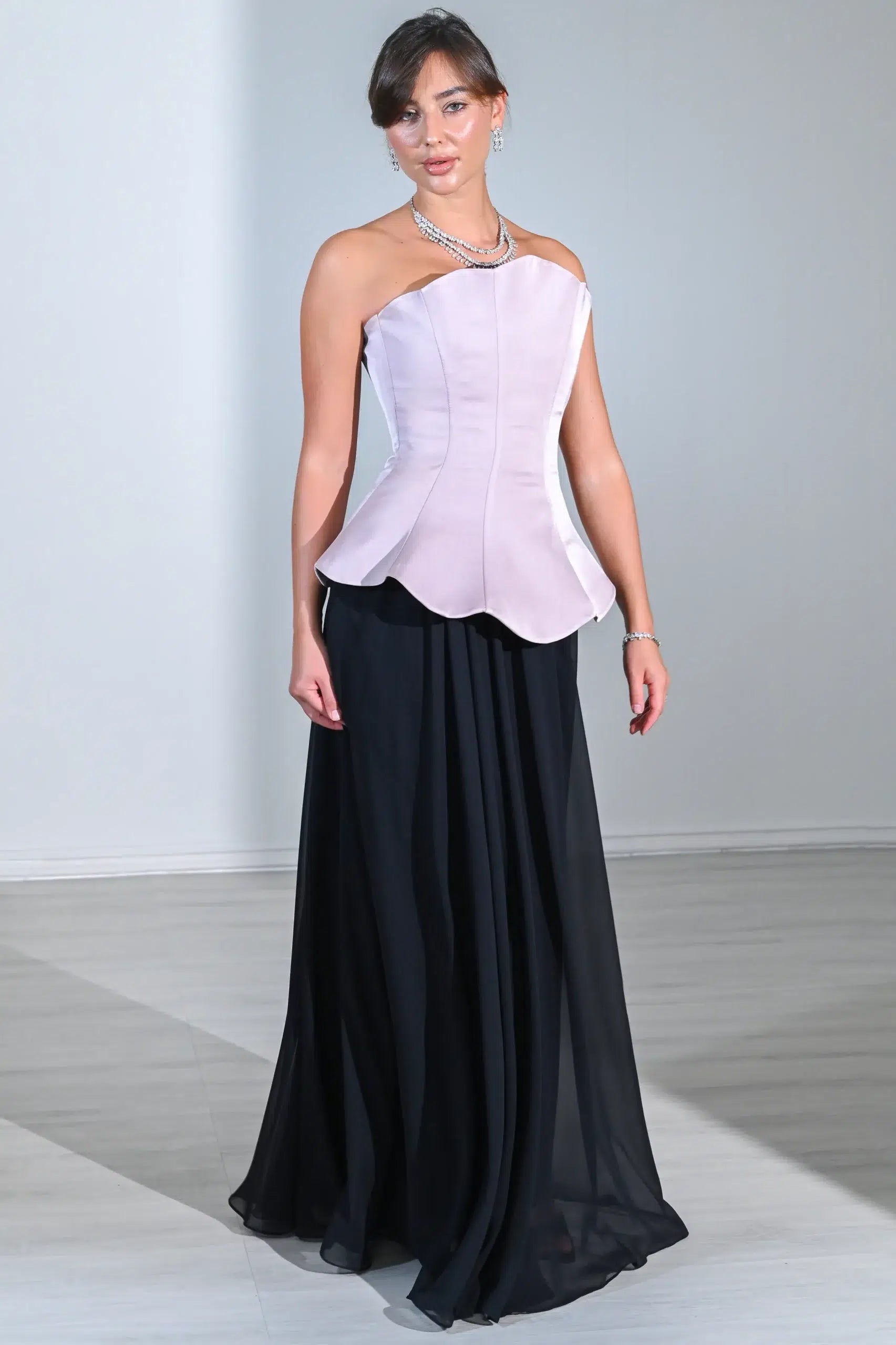 Corset Top Chiffon Dress
