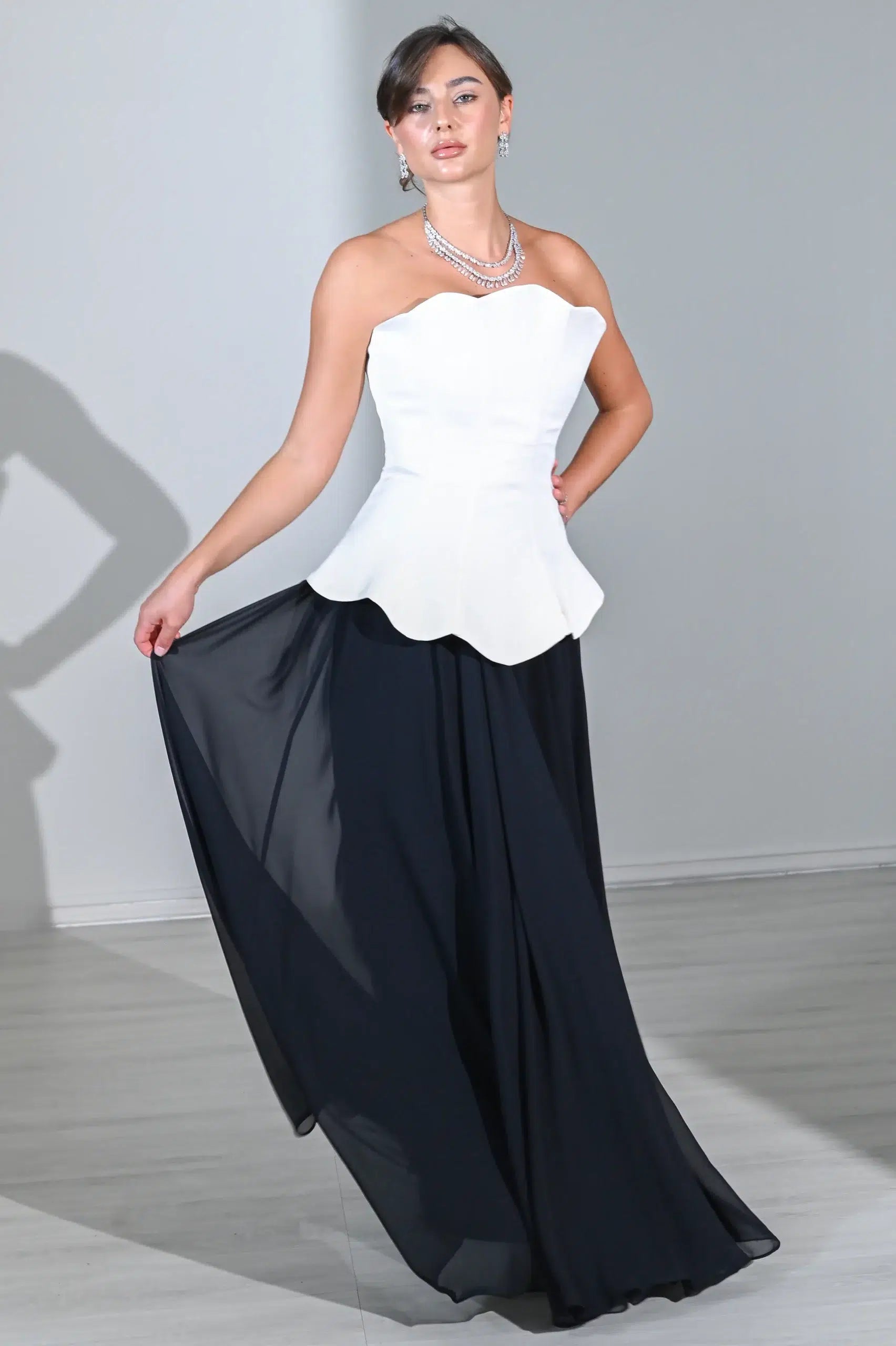 Corset Top Chiffon Dress