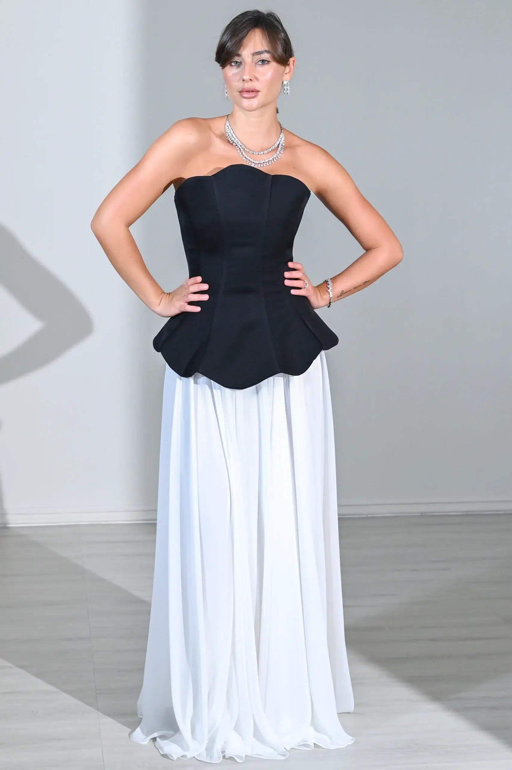 Corset Top Chiffon Dress