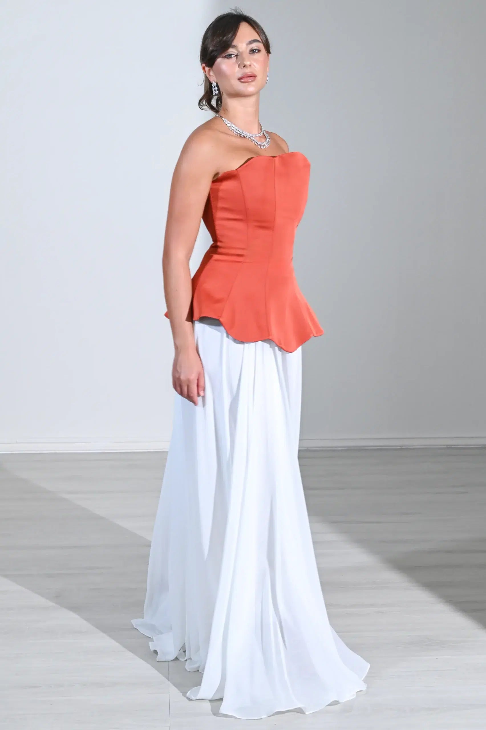 Corset Top Chiffon Dress
