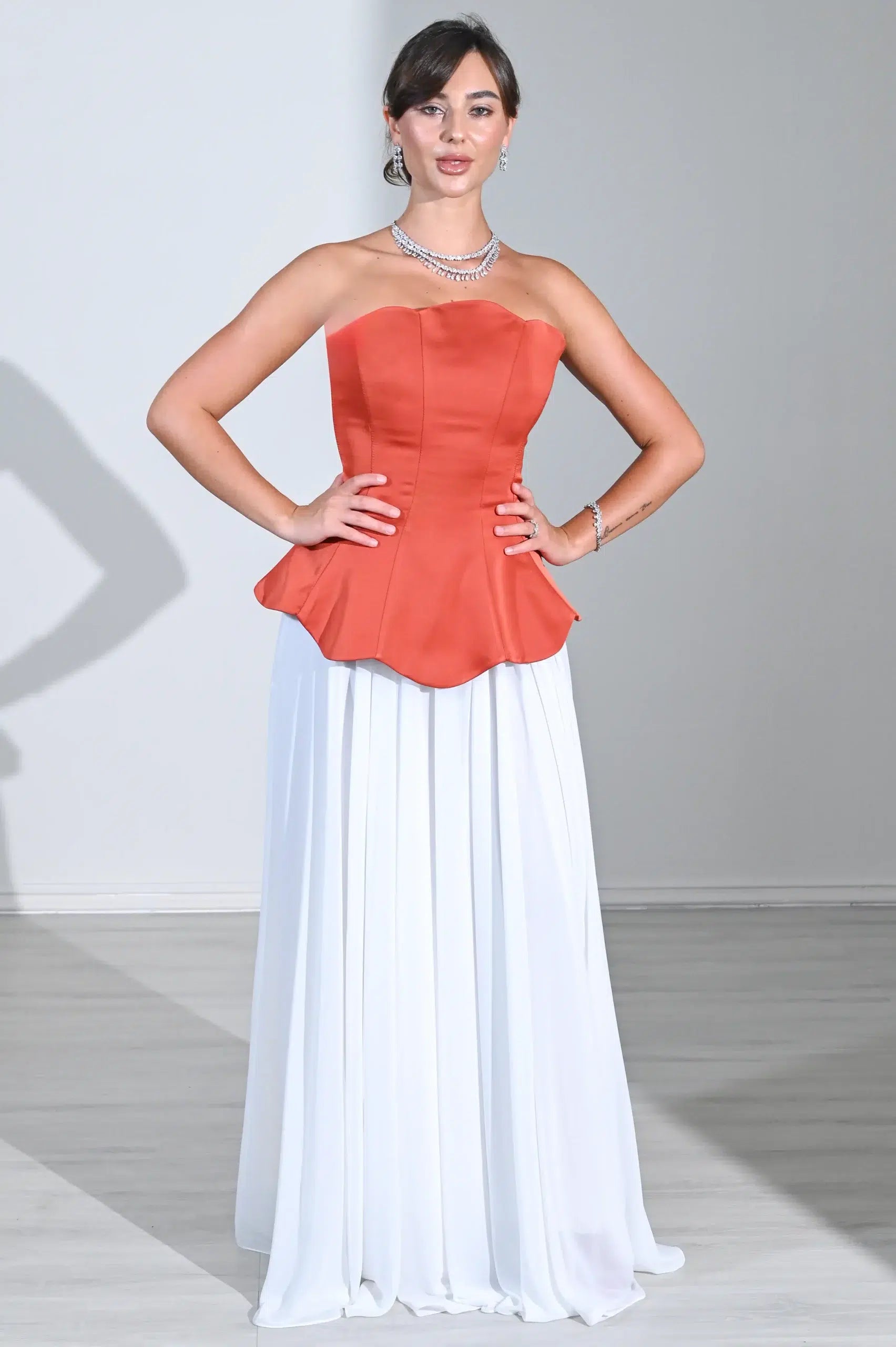 Corset Top Chiffon Dress