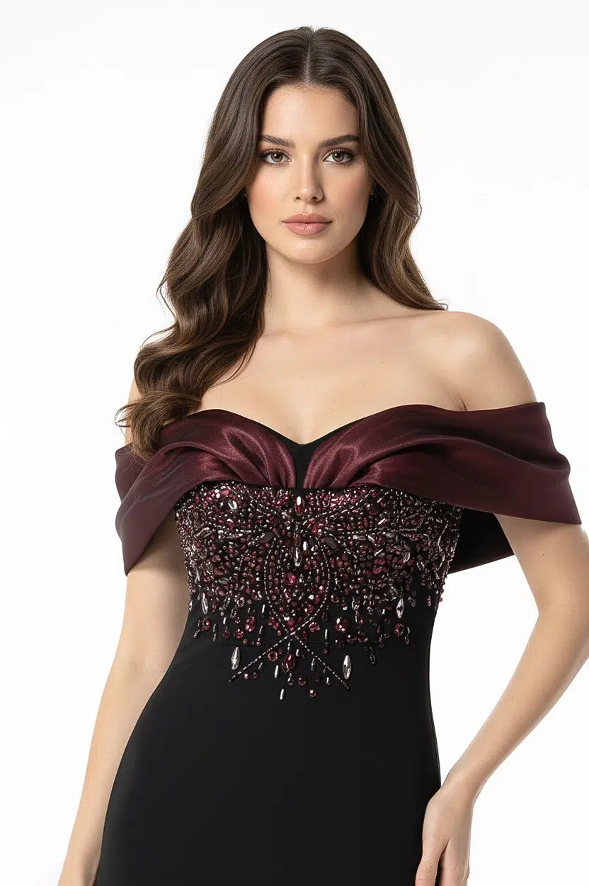 Infinity Shoulder Crepe Dress