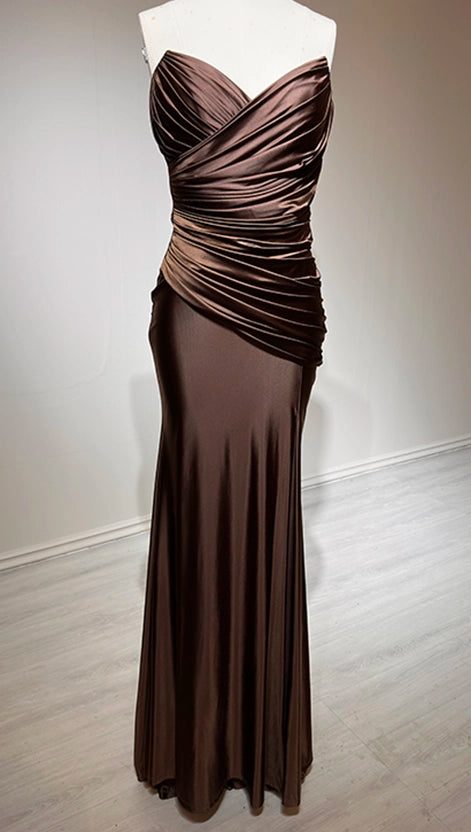 Draped Strapless Jersey Dress