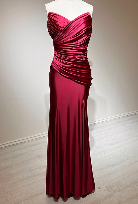 Draped Strapless Jersey Dress