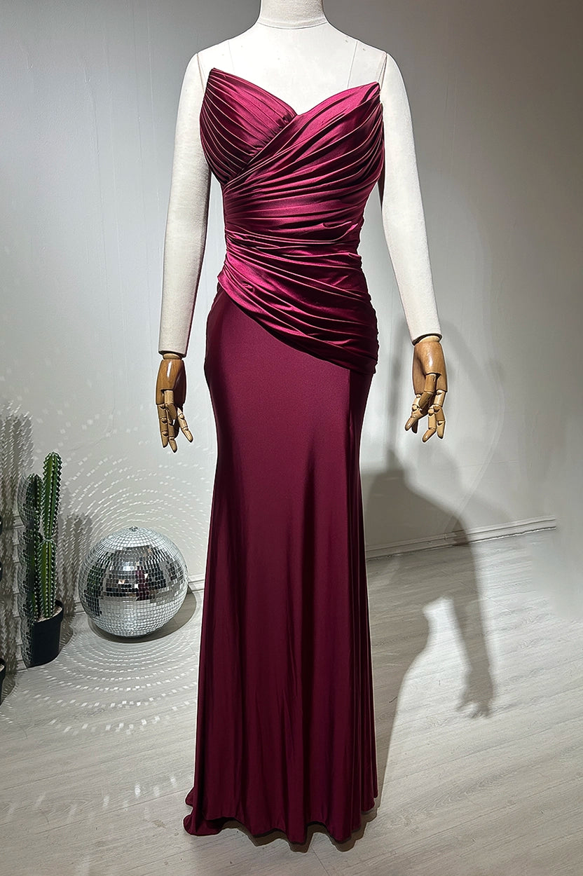Draped Strapless Jersey Dress