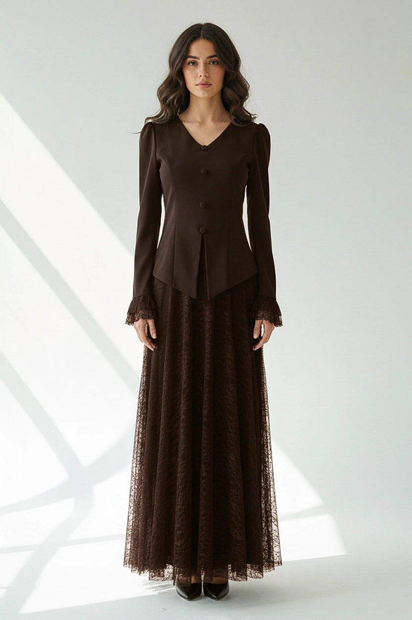 Dantel Skirt Blazer Set