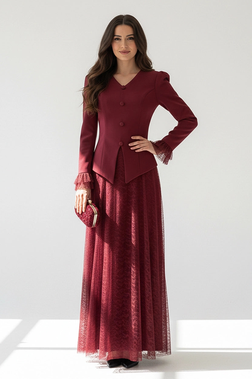 Dantel Skirt Blazer Set