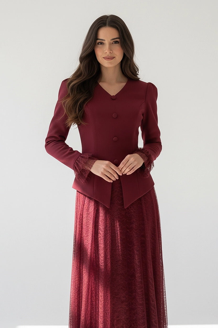 Dantel Skirt Blazer Set