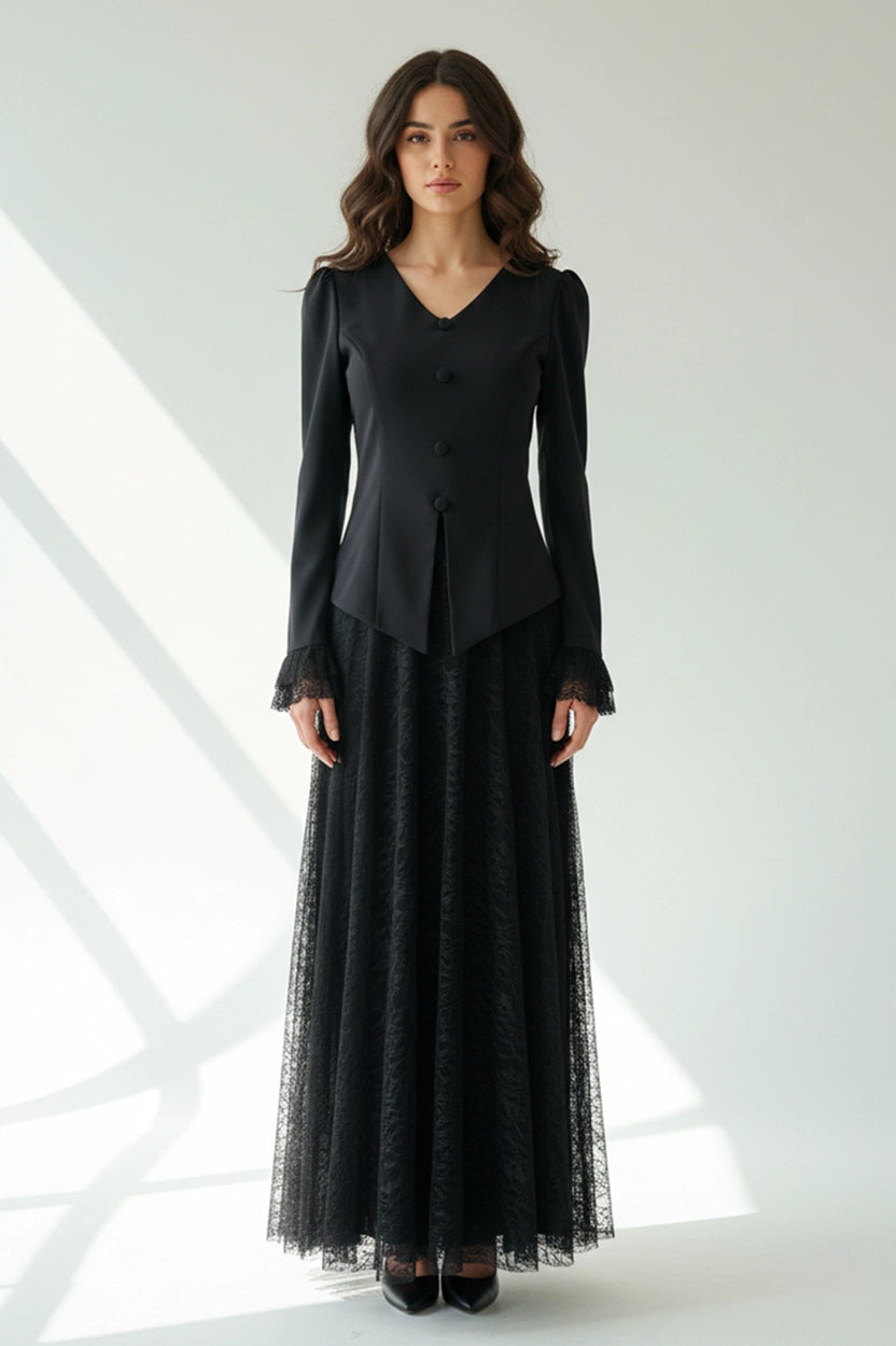 Dantel Skirt Blazer Set