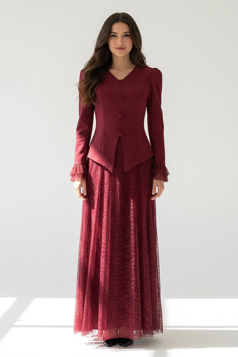 Dantel Skirt Blazer Set