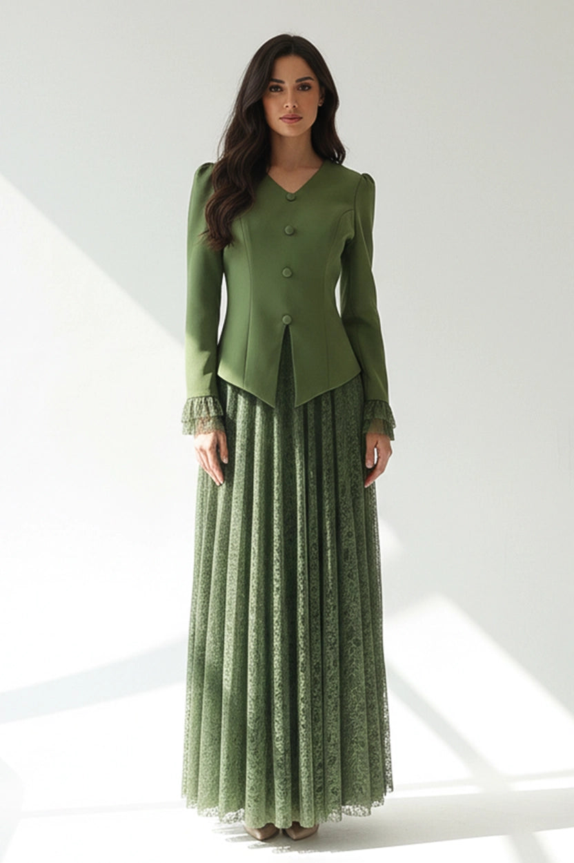 Dantel Skirt Blazer Set