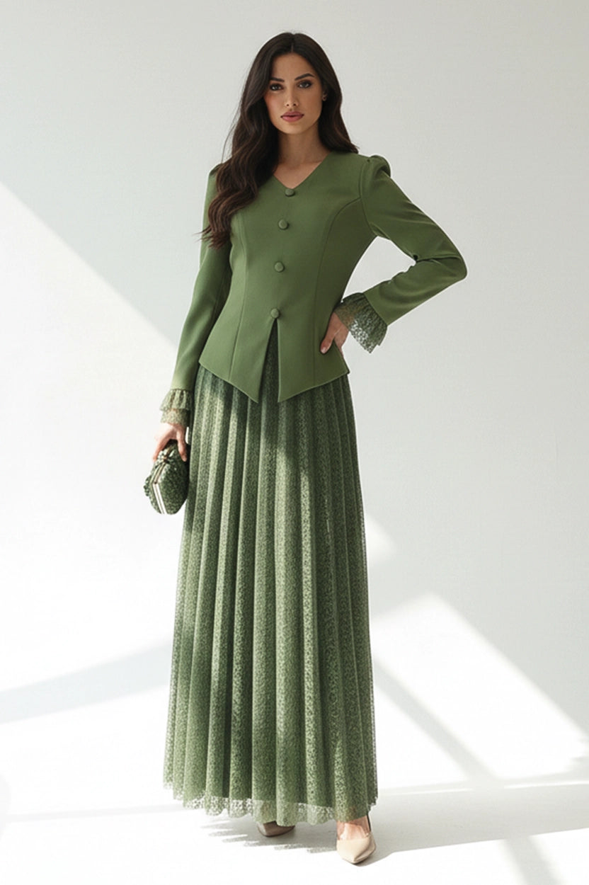 Dantel Skirt Blazer Set