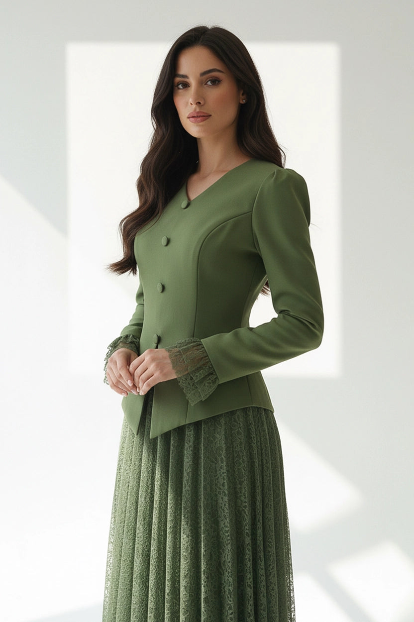 Dantel Skirt Blazer Set