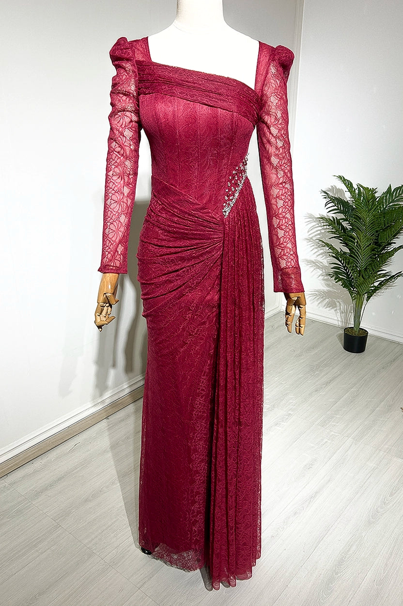 Corset Drapped Dantel Dress Dress
