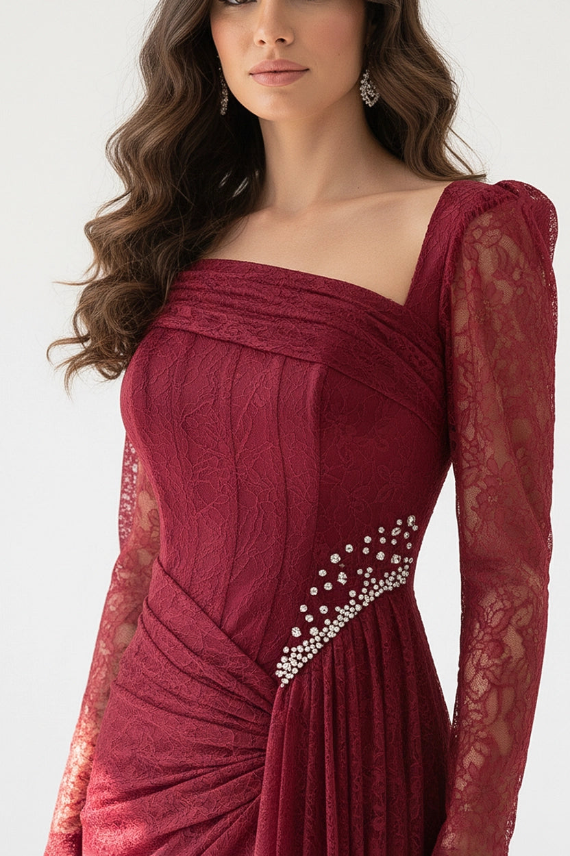 Corset Drapped Dantel Dress Dress