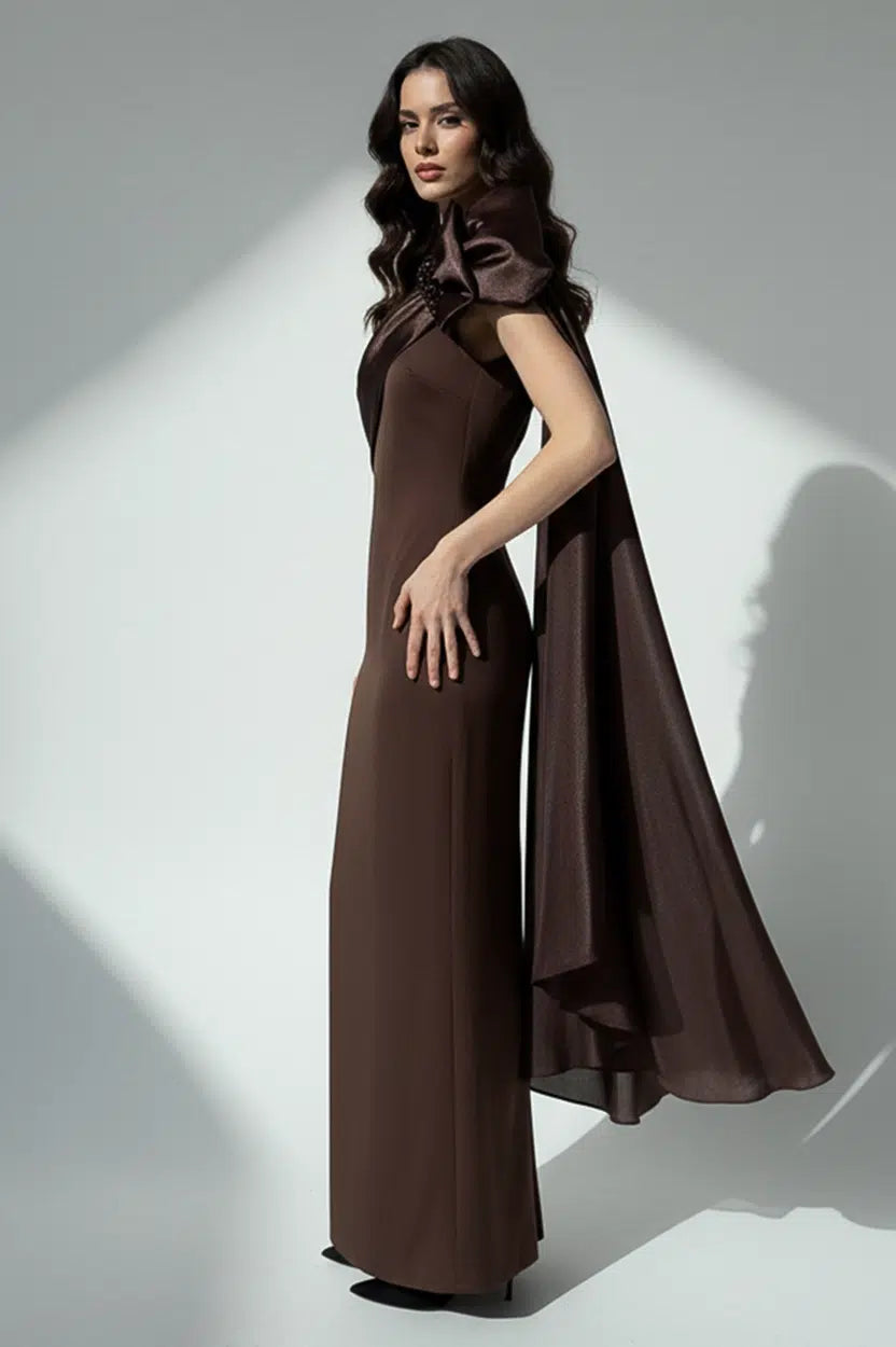 Detailed Fyonka One Shoulder Crepe Dress